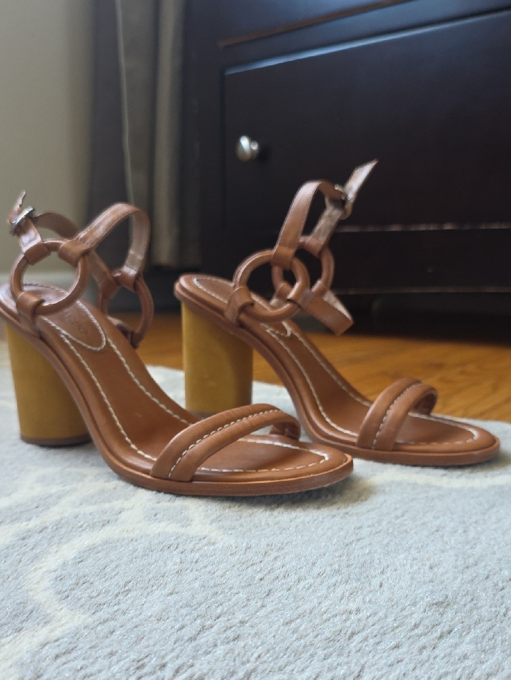 Bernardo Brown Block Heel Sandals